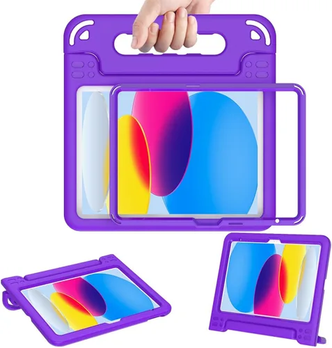 Miniatura 13 de AVAWO - Funda infantil para iPad de 10.9 pulgadas con protector de pantalla integrado, duradera, a prueba de golpes, ligera, con mango protector