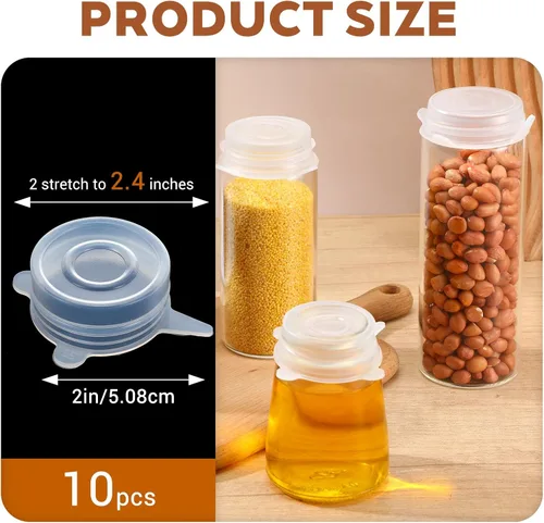Miniatura 2 de 5 tapas elásticas de silicona extra pequeñas, de 2 pulgadas, resistentes y reutilizables, de silicona, tapas elásticas para frascos, cubiertas