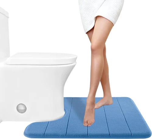 Miniatura 37 de Yimobra Tapete de baño de espuma viscoelástica, súper suave, absorbente, antideslizante, de secado rápido, lavable a máquina, tapete para bañera