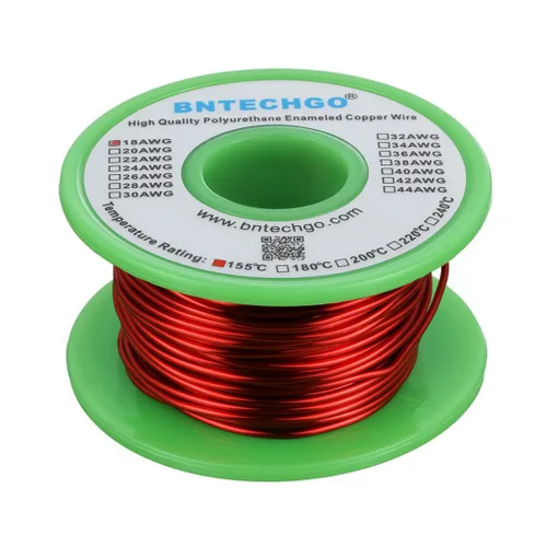 Miniatura 16 de BNTECHGO - Alambre magnético de 26 AWG, cable de cobre esmaltado para bobinado, 4 onzas, 0.0157 pulgadas de diámetro, 1 bobina de color rojo, Rojo 4