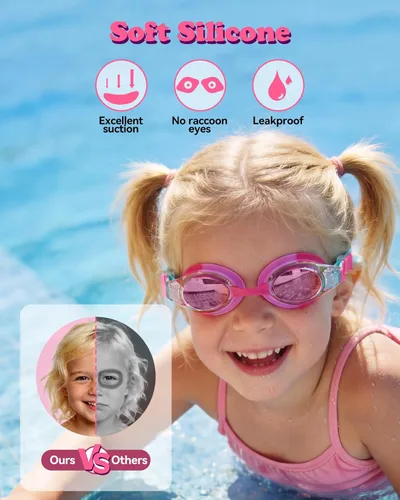 Miniatura 4 de Aegend - Paquete de 2 gafas para niños, gafas de natación para niños de 4 a 16 años, niños y niñas jóvenes, gafas de piscina antivaho, impermeables