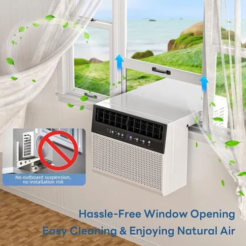 Miniatura 7 de ZAFRO Aire acondicionado de ventana en forma de U de 10000 BTU que enfría hasta 450 pies cuadrados, unidades de aire acondicionado de ventana 6 en 1