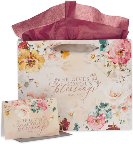 Miniatura 40 de Christian Art Gifts Bolsa de regalo de paisaje con tarjeta y juego de papel de seda, Hope and A Future, versículo bíblico inspirador de Jeremías