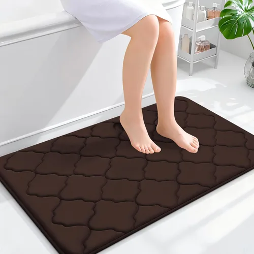 Miniatura 286 de OLANLY Alfombra de Baño de Espuma Viscoelástica de 24 x 16 pulgadas, Ultra Suave y Absorbente, Alfombras de Baño Antideslizantes, Cómodas, Lavables