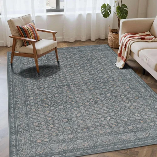 Miniatura 25 de Rugxara Alfombra de entrada lavable de 3 x 5, alfombras de pasillo bohemias antideslizantes para pasillo, entrada, cocina, baño, cuarto