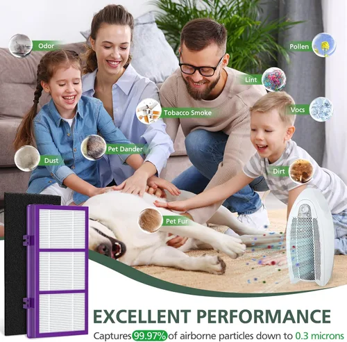 Miniatura 7 de HAPF300AP Performance Plus Filtro de Repuesto para Purificador de Aire Holmes AER1 HAPF300AP-U4, 4 Filtros True HEPA+ 8 Prefiltros de Carbono