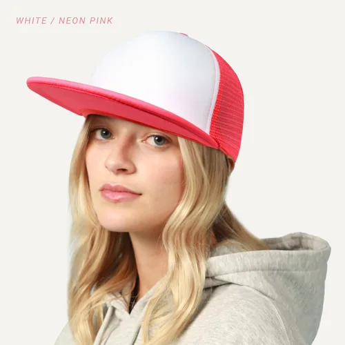 Miniatura 5 de CHOK.LIDS Flat Bill - Gorra de béisbol de malla de ala plana para hombres y mujeres, ajustable, con cierre a presión