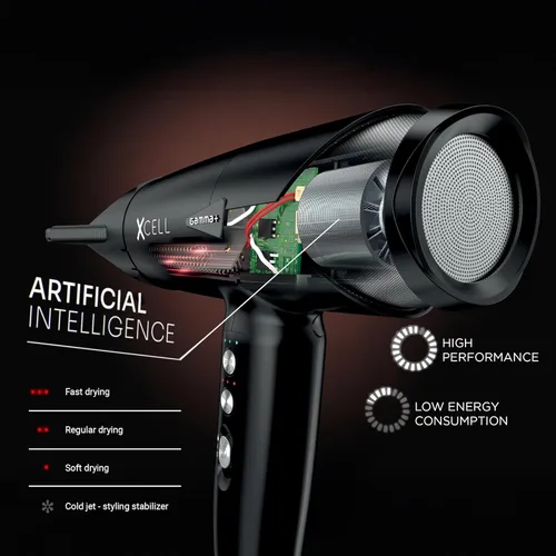 Miniatura 4 de GAMMA+ XCell Professional Ultra-Lightweight Hair Dryer Digital Motor Ionic Technology Whisper Quiet 12 Heat/Speeds Negro mate