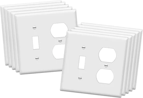 Miniatura 26 de Enerlites placas para combinación de apagador de pared, tamaño estándar, de policarbonato irrompible, color blanco, Blanco, 1