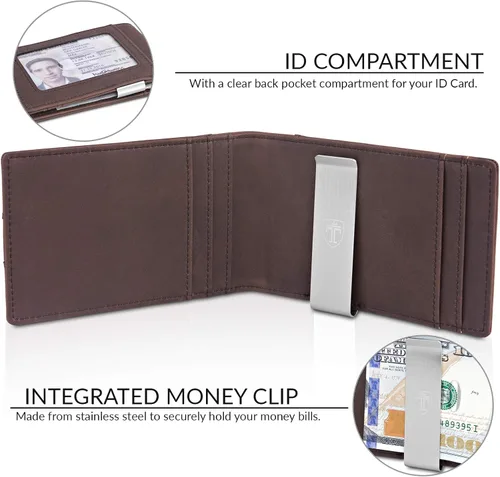 Miniatura 3 de TRAVANDO Money Clip Wallet Atlanta Mens Front Pocket Slim RFID Blocking - Credit Card Holder - Mini Bifold
