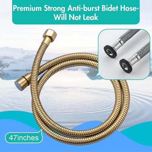 Miniatura 7 de BARROCK Rociador de Bidé para Inodoro, Rociador de Chorro Manual para Inodoros Existentes con Manguera de Bidé, Ducha Musulmana de Presión de Agua