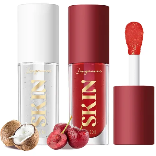 Miniatura 16 de LANGMANNI Aceite labial hidratante, brillo labial sin adherencia, bálsamo labial para el cuidado de los labios, aceite labial con sabor a fruta