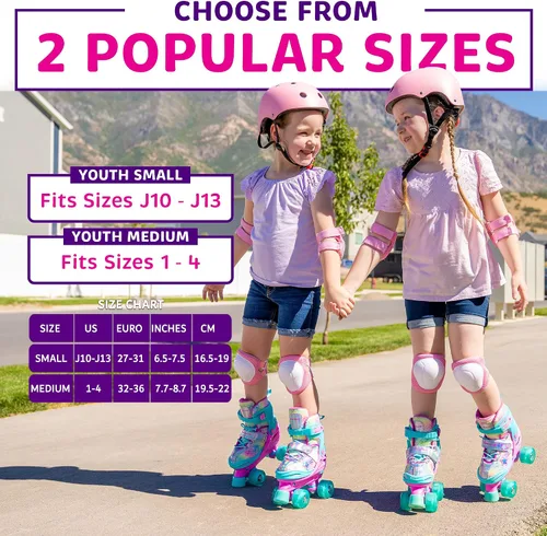 Miniatura 3 de XinoSports - Patines ajustables para niños y niñas con ruedas iluminadas (de 5 a 20 años) - Patines con ruedas iluminadoras Arcoíris