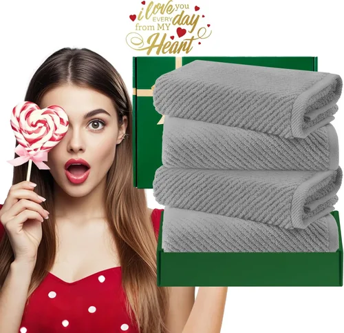 Miniatura 303 de VOOVA & MOVAS Toallas de mano blancas - 100% algodón Ligeras Gruesas Secado rápido Suaves Absorbentes, paquete de 4 piezas grandes de 18