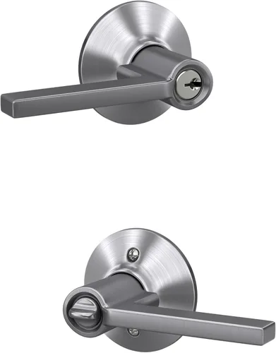 Miniatura 22 de Schlage F10 LAT 626 CEN Latitude - Manilla de puerta con moldura Century, cerradura de paso para pasillo y armario, cromo satinado