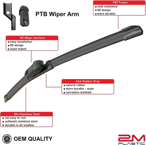 Miniatura 2 de Limpiaparabrisas delantero para Chevy Cruze 2016-2019 de 28 pulgadas y 24 pulgadas, calidad prémium para todas las estaciones