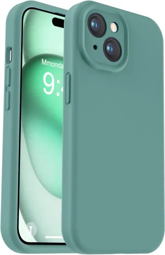 Vooii Compatible con iPhone 15, silicona líquida Defender mejorada, protección mejorada de la cámara, forro de microfibra antiarañazos suave, funda