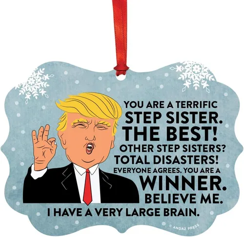 Miniatura 41 de Andaz Press Divertido presidente Donald Trump Fancy Frame Recuerdo Adorno de Navidad Regalo de mordaza, Perra fantástica, 1 paquete, ideas de regalo