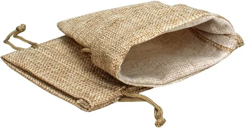Miniatura 3 de Lote de 24 bolsas de regalo de arpillera de 3.5 x 5 pulgadas con cordón de lino, bolsas de arpillera de yute para regalos de boda, regalos