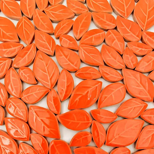 Miniatura 12 de Azulejos de mosaico de cerámica en forma de hoja de 500g/1.1lb, piezas de mosaico de cerámica para manualidades, azulejos de mosaico para decoración