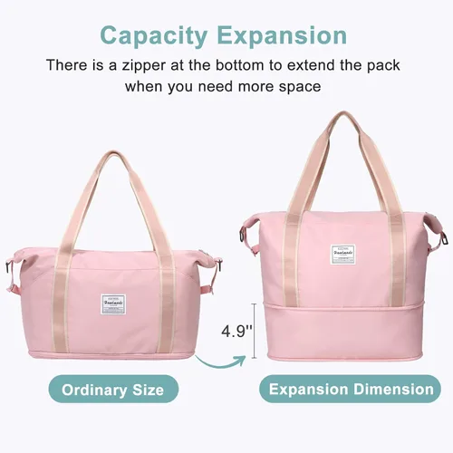 Miniatura 3 de DMLuna Bolsa de viaje de viaje, bolsa de gimnasio deportiva, bolsa de hombro para mujeres y hombres, bolsa de hospital, bolsa de lona expandible