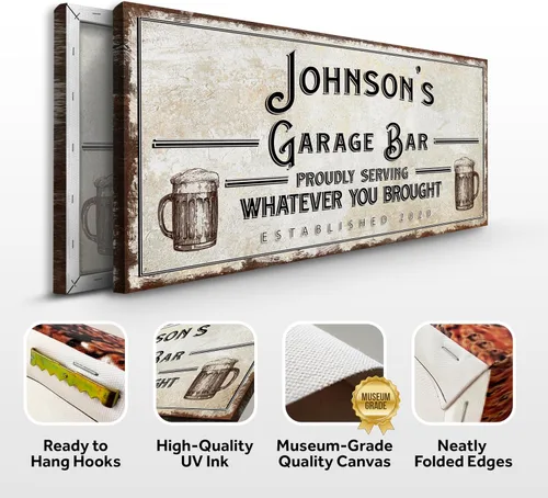 Miniatura 2 de Tailored Canvases Letreros de garaje – Letreros de garaje personalizados para hombres, lienzo imprimible para pared de garaje, regalo para él