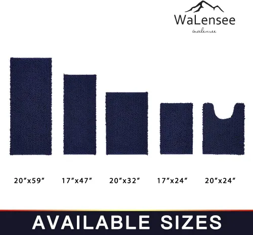 Miniatura 277 de Walensee Alfombra de baño antideslizante (24x17 pulgadas, rosa polvoriento) absorbente de agua, súper suave, lanuda de felpilla, lavable a máquina