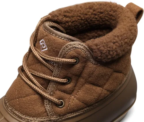 Miniatura 3 de DREAM PAIRS Botas de lluvia de pato para mujer, botas de nieve impermeables con cordones de invierno