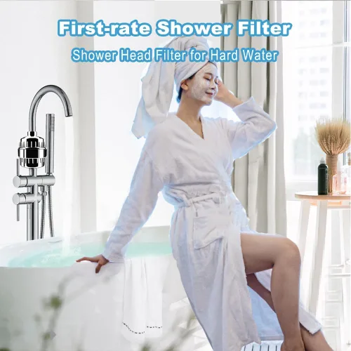 Miniatura 6 de Filtro de ducha, filtro de cabezal de ducha de 20 etapas para agua dura, filtros avanzados de cabezal de ducha, con 3 cartuchos de filtro