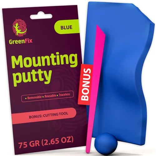 GreenFix Masilla de Montaje 2.65oz - Masilla Adhesiva Azul - Masilla Adhesiva Removible para Pósters Sin Dejar Marcas - Masilla Adhesiva para