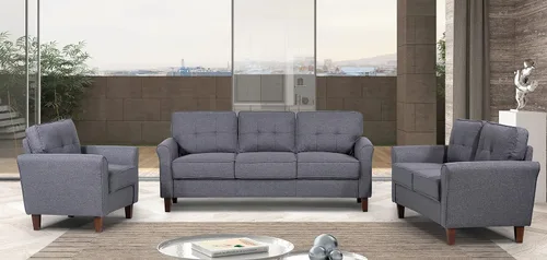 Miniatura 15 de Container Furniture Direct Kouchouk - Muebles de sala de estar de terciopelo cómodos de tres plazas, sofá moderno de mediados de siglo, sofá biplaza