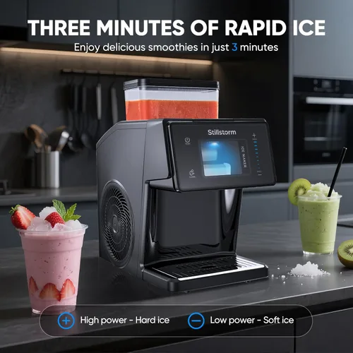 Miniatura 2 de Stillstorm Máquina de hielo afeitado Máquina de cono de nieve No necesita hielo, máquina de copo de nieve con tecnología RapidChill, Auto-Clean Negro