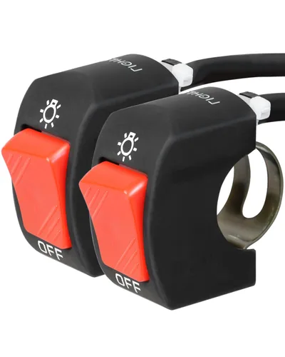 Miniatura 13 de Belinous Interruptor de manillar de 7/8 pulgadas para motocicleta, ATV, etc., interruptor de palanca de motocicleta impermeable para luces