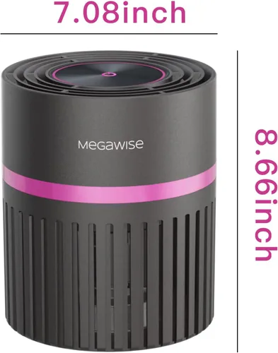 Miniatura 10 de MEGAWISE Purificador de aire portátil, filtro H13 True HEPA 3 en 1, 99.97 % filtración de 0.3 micrones, caspa de polvo y humo, sin ozono, ultra