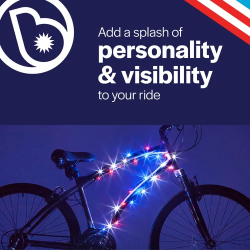 Miniatura 3 de Brightz CosmicBrightz - Cuerda de luz LED para marco de bicicleta, cuerda de 6.5 pies, funciona con pilas con interruptor de encendido/apagado