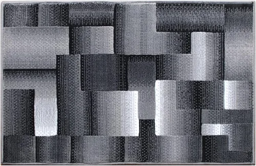 Miniatura 10 de Masada Rugs, Alfombra de Área Moderna Contemporánea, Azul Gris Negro (2 Pies X 3 Pies) Tapete