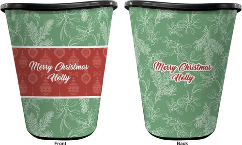 Miniatura 2 de Cesta de basura de acebo de Navidad, doble cara (negro) (personalizada)