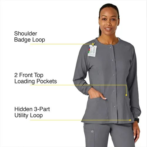 Miniatura 2 de Chaqueta de calentamiento con cuello redondo para mujer