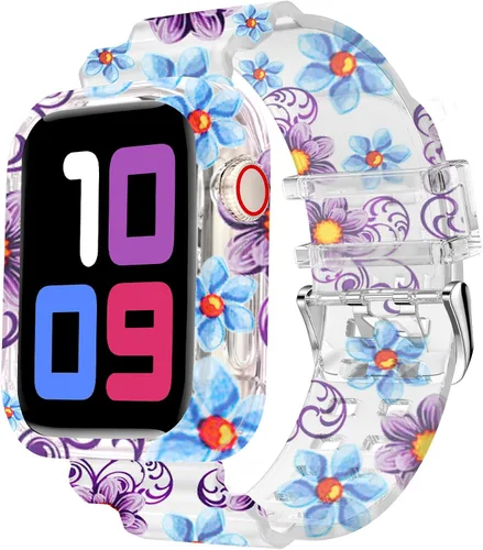 Miniatura 28 de DABAOZA - Correa compatible con Apple Watch de 49 mm, 46 mm, 45 mm, 44 mm, 42 mm, 41 mm, 40 mm, 38 mm, con protector, correa de TPU brillante