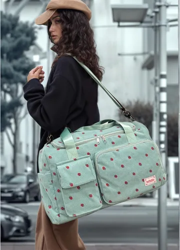 Miniatura 373 de Pequeña bolsa de gimnasio para mujer, bolsa de viaje con compartimento para zapatos