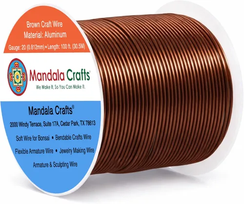 Miniatura 114 de Mandala Crafts - Alambre de aluminio anodizado de 8 calibre para hacer joyas - 9.75 m de alambre flexible negro colorido - Flexible para bonsái
