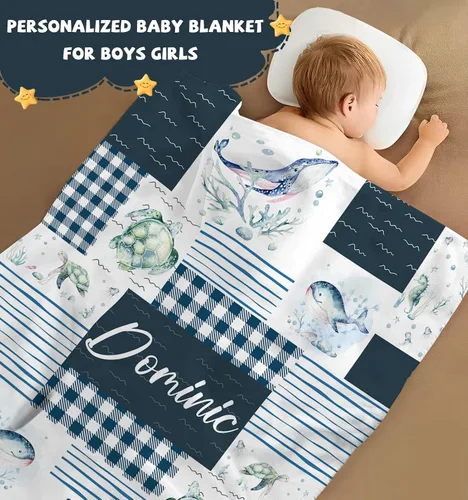 Miniatura 2 de Manta de bebé personalizada para niñas y niños, manta de bebé personalizada con nombre, mantas personalizadas con nombre para niños, manta de Lindas