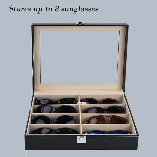 Miniatura 4 de AUTOARK Leather 8 Piece Eyeglasses Storage and Sunglass Glasses Display Case Organizer