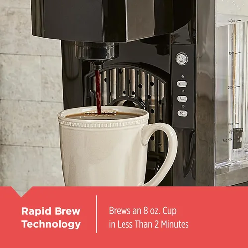 Miniatura 3 de BLACK+DECKER Cafetera K-Cup familiar de una sola porción: depósito de agua grande de 50 onzas, compatibilidad versátil para café molido y K-Cup