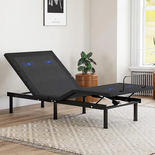 EGOHOME Marco de cama ajustable individual XL con control remoto inalámbrico, base de cama eléctrica ajustable independiente con inclinación de