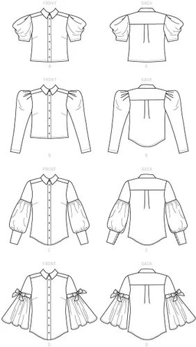 Miniatura 8 de McCall's M7838A5 Blusa holgada con botones para mujer, patrones de costura, tallas 6-14