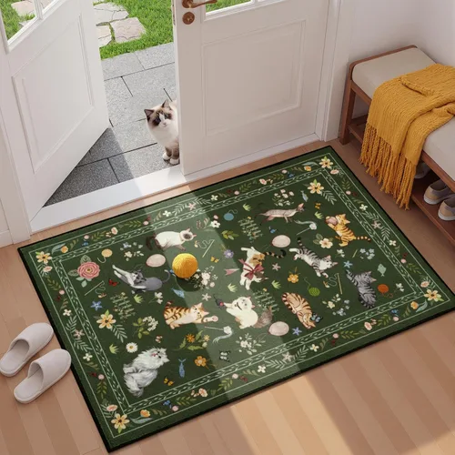 Miniatura 12 de Unirea Alfombra pequeña lavable beige de 2 x 3 para puerta de entrada interior, antideslizante, alfombra de entrada de animales suave para cocina
