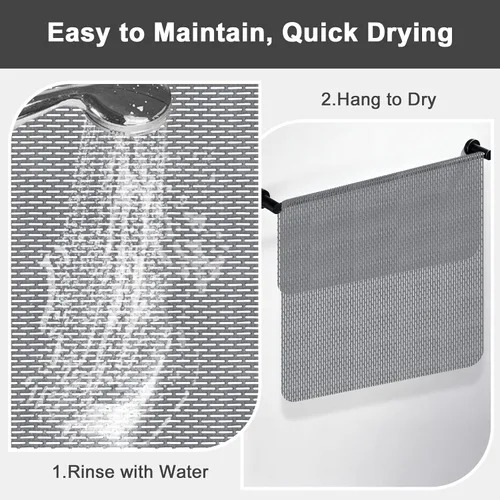 Miniatura 7 de Alfombrilla de ducha antideslizante: 35 x 24 pulgadas, extra grande para ducha interior, tapete de ducha antideslizante de PVC recortable, sin olor