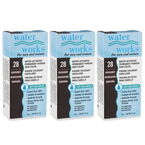 Miniatura 2 de Water Works Tinte en polvo, negro, tinte permanente para el retoque de raíces y cobertura completa, hombres y mujeres, paquete de 3