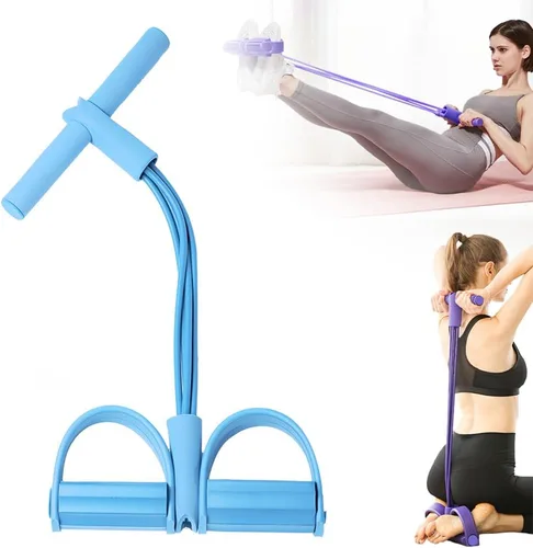Bandas de resistencia con asas, 21 bandas de resistencia de fitness, 4 tubos de pedal de tobillo bandas de estiramiento para entrenamientos de